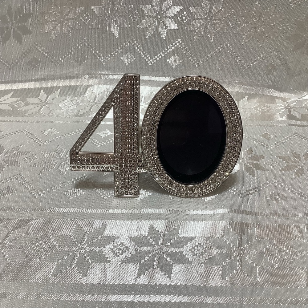 Silver 40th Birthday or Anniversary Photo Frame